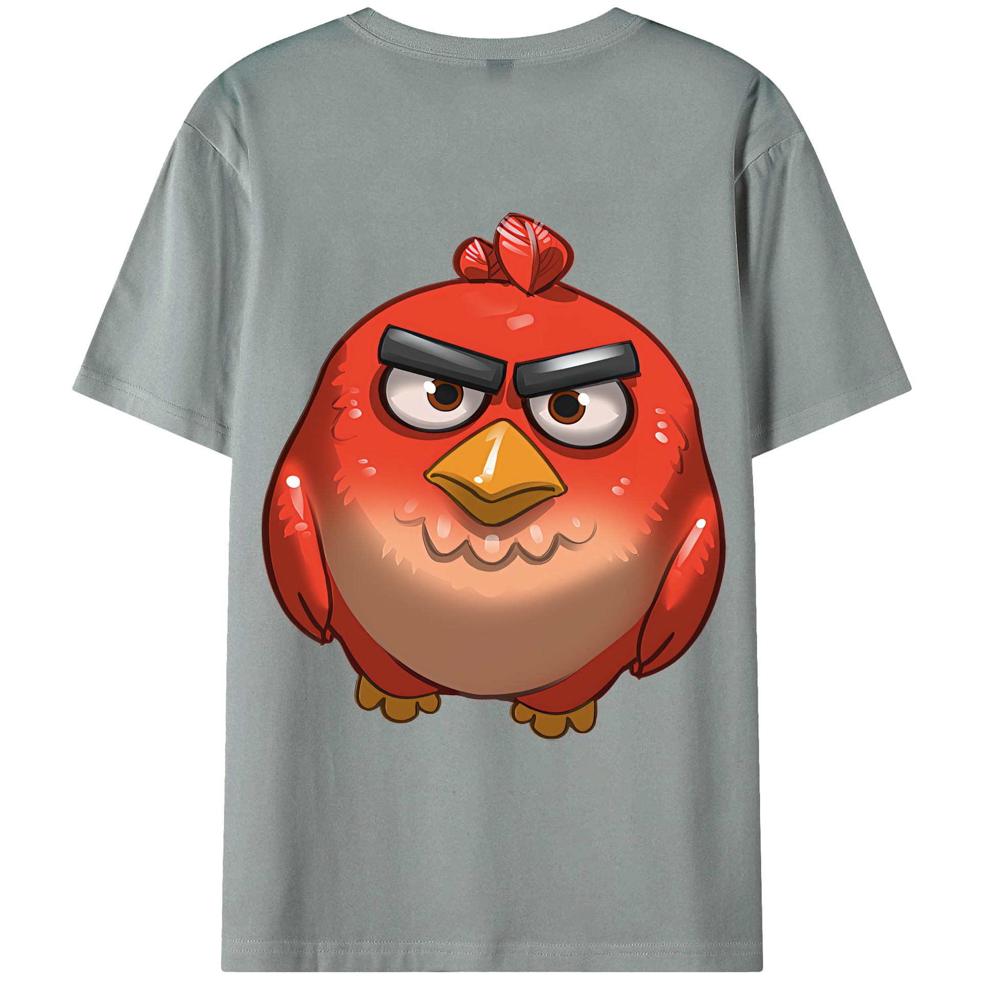 （画像用） Angry Birds アングリーバード 綿100％ メンズ半袖Tシャツ（バックプリント） 通気性